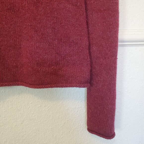 Converse One Star Sweater Womens Medium Cowl Neck Long Sleeve Maroon Red - Picture 4 of 15